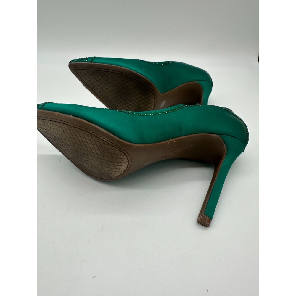 Jessica Simpson Hells 4” Sz 7 Pointy Toe w/ Bedazzle Accent Sateen Finish - Picture 3 of 10